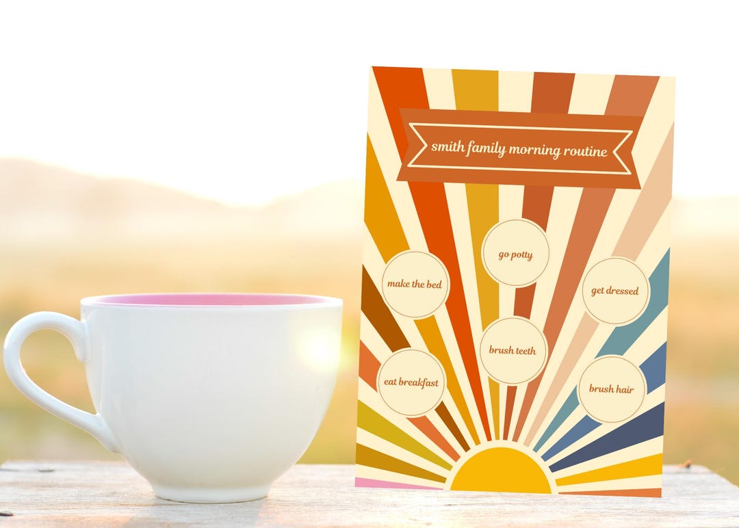 Colorful Morning Routine Background Morning Routine Visual Template Download Guide for Kids - Etsy