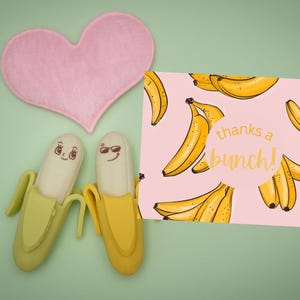 Modèle de carte de remerciement Merci un tas de bananes à télécharger