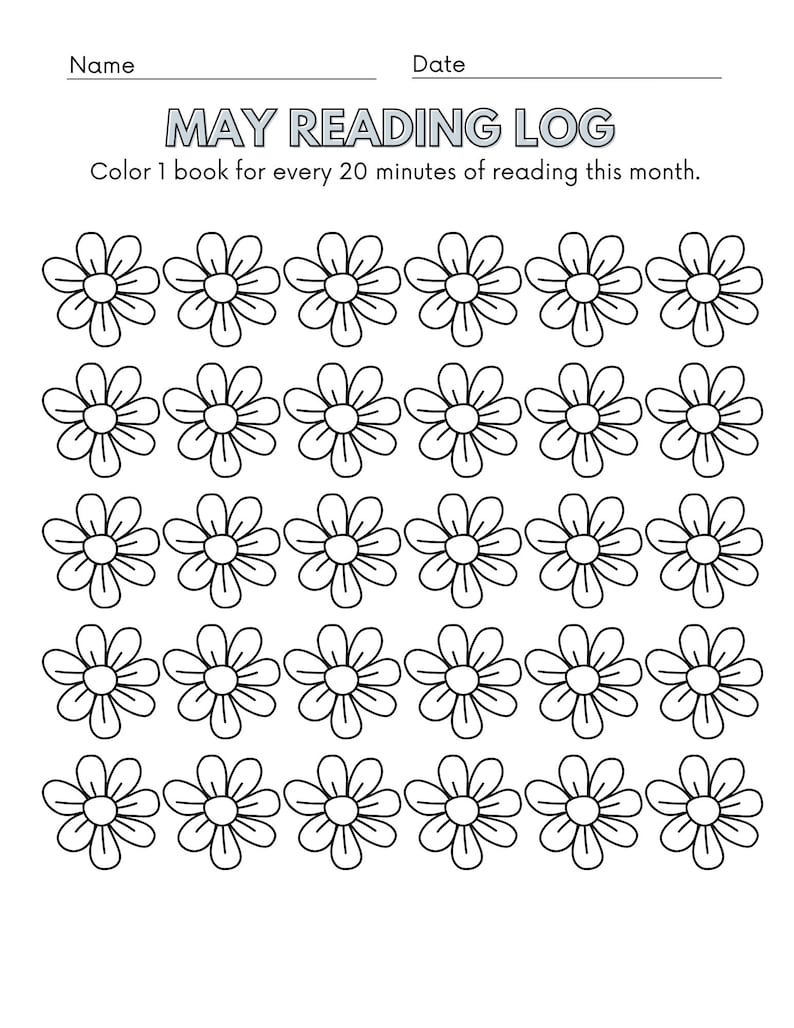 Reading Log Printable - Etsy