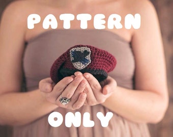 Crochet Army Beret PATTERN- Comes with directions for sizes Newborn thru 24 months