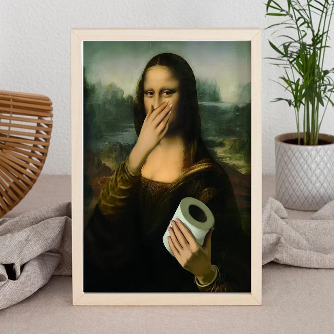 Mona Lisa Funny Bathroom Posters, Wall Art Decor ,cool Retro Vintage ...