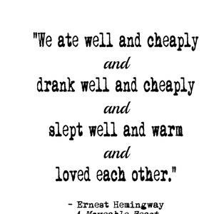 Cita de amor de Ernest Hemingway para imprimir y descargar al instante
