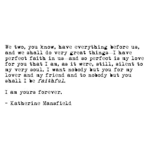 Carta de amor de Katherine Mansfield (cita imprimible, descarga instantánea)