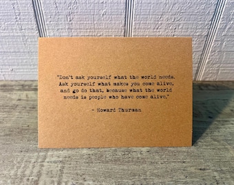 Graduation card motivational inspirational promotion new job retirement card vintage typewriter font blank inside