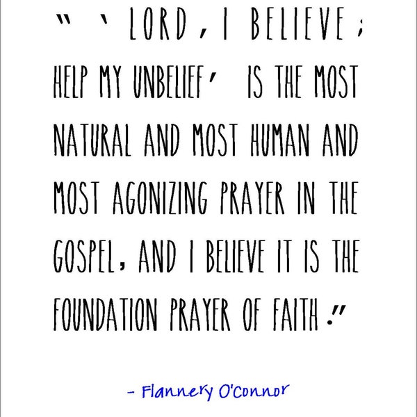 Flannery O'Connor Christian faith quote printable instant download