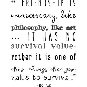 C.S. Lewis friendship quote printable instant download