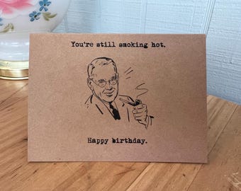 Funny retro 40th birthday card blank inside