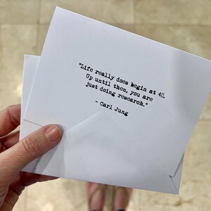 40th birthday card Carl Jung quote vintage typewriter font blank inside image 3
