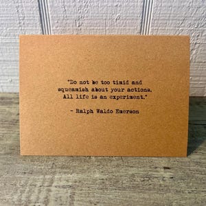 Ralph Waldo Emerson life wisdom inspirational card vintage typewriter font blank inside image 1