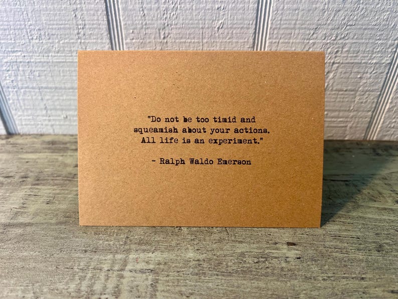 Ralph Waldo Emerson life wisdom inspirational card vintage typewriter font blank inside image 1