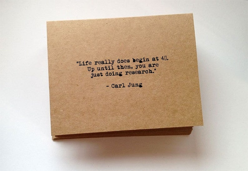 40th birthday card with Carl Jung quote, blank inside