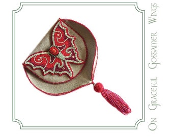 Gossamer Winged Purse Bead Embroidery Butterfly Tassle Lil bag