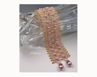 Versailles Bracelet Pattern – Rose Champagne Pondo Stitch (PDF)