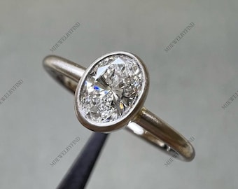 Ovale moissanietring, vintage design, 925 sterlingzilver