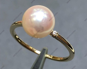 Vintage Natural Pearl Gemstone Ring 925 Sterling Silver Gift For Her Engagement Ring.