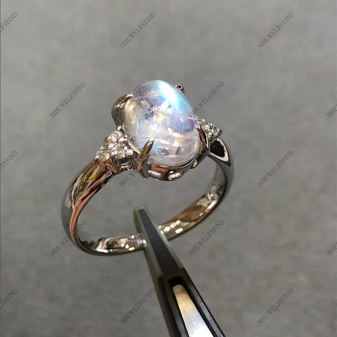 Vintage Design Moonstone Ring, 925 Sterling Silver Engagement Ring Gift ...