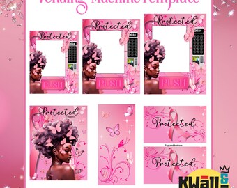 Breast Cancer Protected Vending Machine Gift Box Template, Custom Gift Box, Foam Board Box, Canvas Link, PDF Link