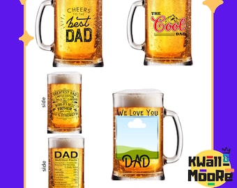 Editable Father's Day Beer Mug Template, Gift Box, Custom Gift Box, Foam Board Box, Canvas Link, PDF Link, Digital Files ONLY