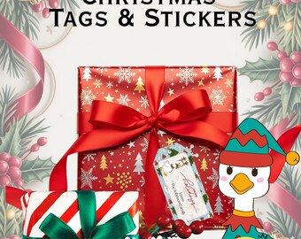 Silly Goose Christmas Tags & Sticker Bundle