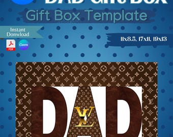 6 Editable Father's Day DAD T-Shirt Template, Gift Box, Custom Gift Box, Foam Board Box, Canvas Link, PDF Link, Digital Files ONLY