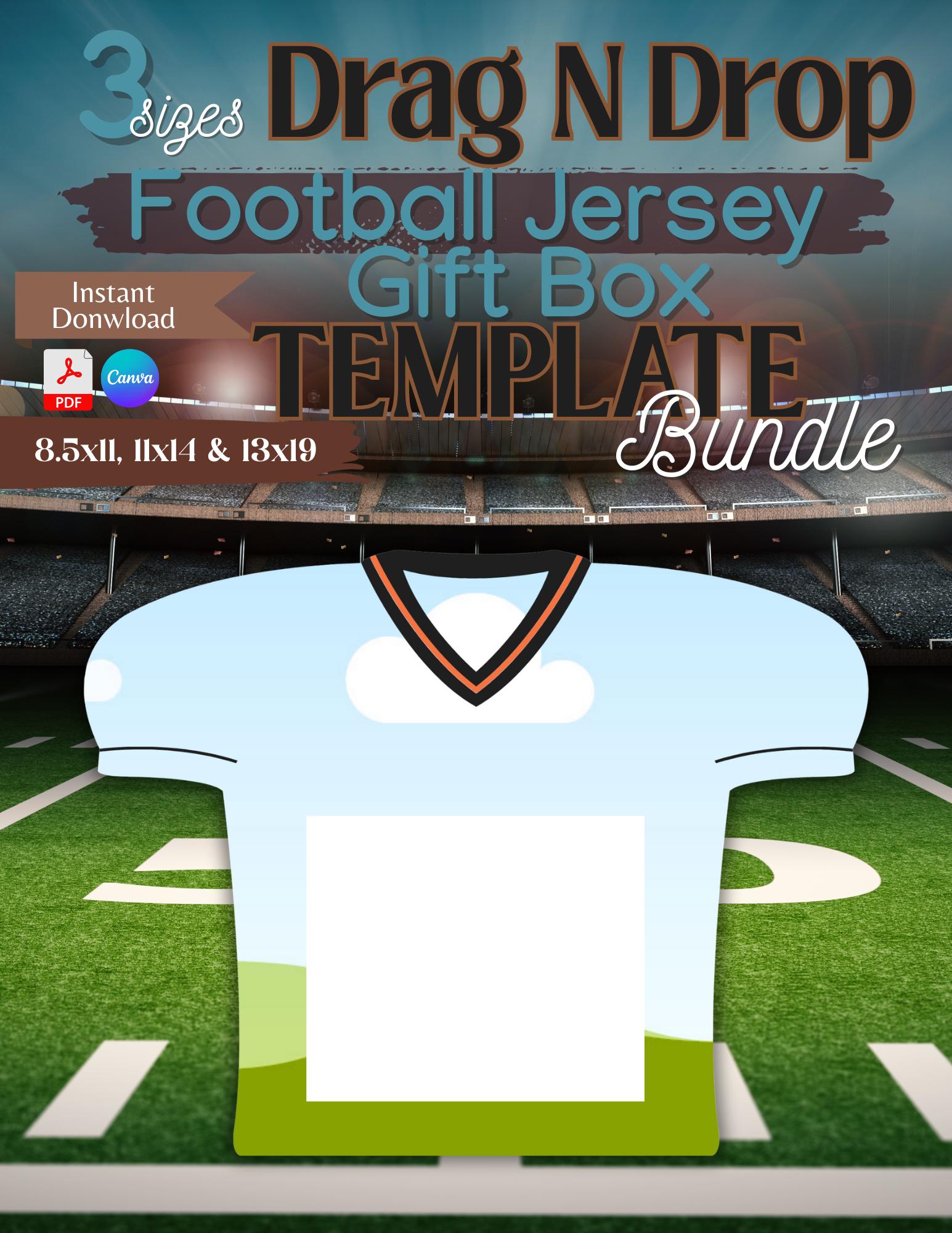 3 Sizes Drag N Drop Football Jersey Gift Box Template, Drag N Drop ...
