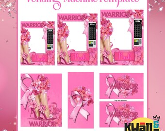 Breast Cancer Warrior Vending Machine Gift Box Template, Custom Gift Box, Foam Board Box, Canvas Link, PDF Link