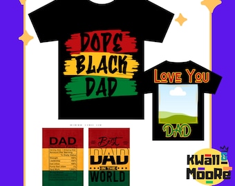 Editable Father's Day Dope Black Dad T-Shirt Template, Gift Box, Custom Gift Box, Foam Board Box, Canvas Link, PDF Link, Digital Files ONLY