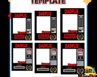 3 Sizes Dadflix Theme Father's Day ATM & Vending Machine Gift Box Template, Custom Gift Box, Foam Board Box, Canvas Link, PDF Link