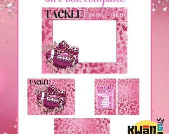 Tackle Breast Cancer Gift Box Template, Gift Box, Custom Gift Box, Foam Board Box, Canvas Link, PDF Link, Digital Files ONLY