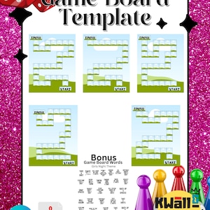 5 Canva Editable Drag and Drop Game Board Template, Any Occasion Game Board Templates, Game Night, PDF File ONLY, Digital File Only