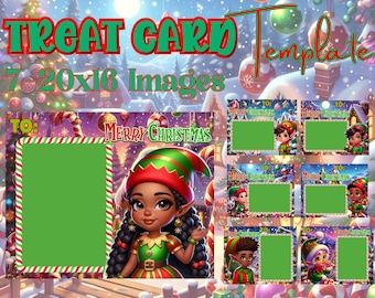 7 Editable Santa&#39;s Helpers Treat Card Template Bundle, Christmas Treat Template, Christmas Gift, Canvas Link, PDF Link, Digital Files ONLY