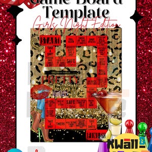 Canva Editable Game Board Template, Girls Night Template, Game Night, PDF File ONLY, Digital File Only, Pretty Tipsy Game Night