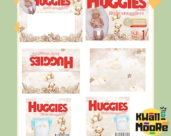 Bearly Wait Themed Diaper Gift Box Template, Gift Box, Custom Gift Box, Foam Board Box, Canvas Link, PDF Link, Digital Files ONLY