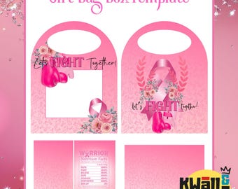 Let's Fight Together Gift Bag Box Template, Gift Box, Custom Gift Box, Foam Board Box, Canvas Link, PDF Link, Digital Files ONLY