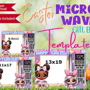 Little Cuties Ostern Mikrowellen Geschenkbox Vorlage, benutzerdefinierte Ostergeschenkbox, Schaumbrett Geschenkbox, NUR Canvas Link, NUR digitale Datei