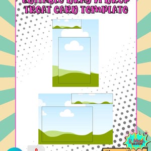 2- Modello di biglietto regalo trascinabile 20x16, modello di biglietto regalo, trascinabile, scatola in schiuma, collegamento su tela, collegamento PDF, SOLO file digitali