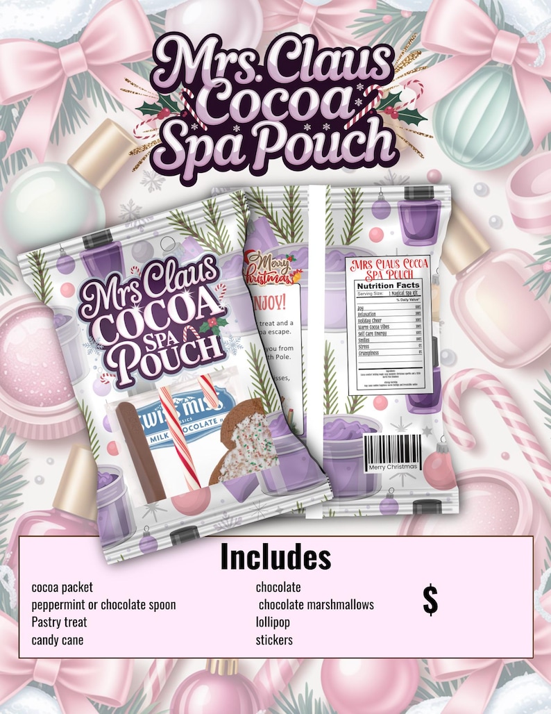 30- Mrs. Claus Cocoa Spa Pouch - Etsy