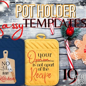19 plantillas atrevidas de agarraderas y manoplas para horno, enlace de lienzo, PNG, enlace de PDF, solo archivos digitales, plantilla navideña, regalo navideño divertido