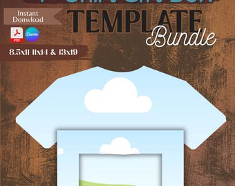 3 sizes Drag N Drop Half T-Shirt Gift Box Template, Drag N Drop, Foam Board Gift Box, Canvas Link,PDF File, Digital File ONLY