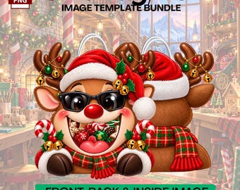 Holiday Big Mouth Gift Bag/Box Template Bundle: 17 North Pole Helper PNGs (Digital Download,Digital Download)