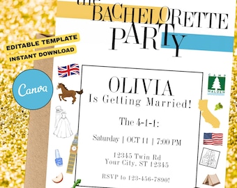 The Parent Trap 1998 Bachelorette Theme Invite | Editable Canva Template | Instant Download
