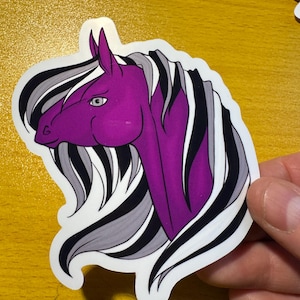 Sticker Poney Fierté asexuée