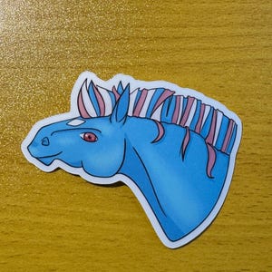 Sticker poney fierté transgenre