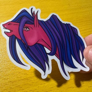 Sticker poney de la fierté bisexuelle