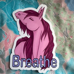 Breathe Sticker: Inspirational Reminder, Laptop Decal