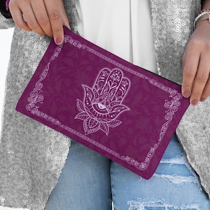 Hamsa Tarot Card Bag: Protective Zipper Pouch, Spiritual Deck Storage
