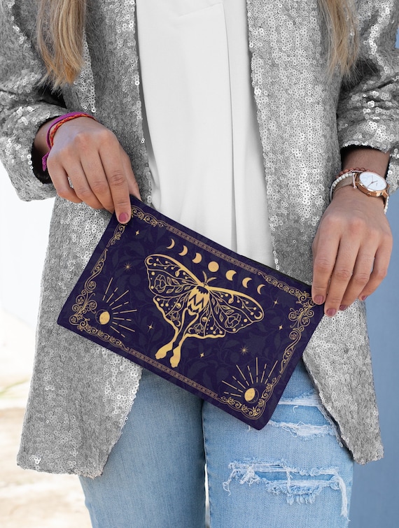 Luna Moth Tarot Bag: Zippered Protective Tarot Deck Pouch