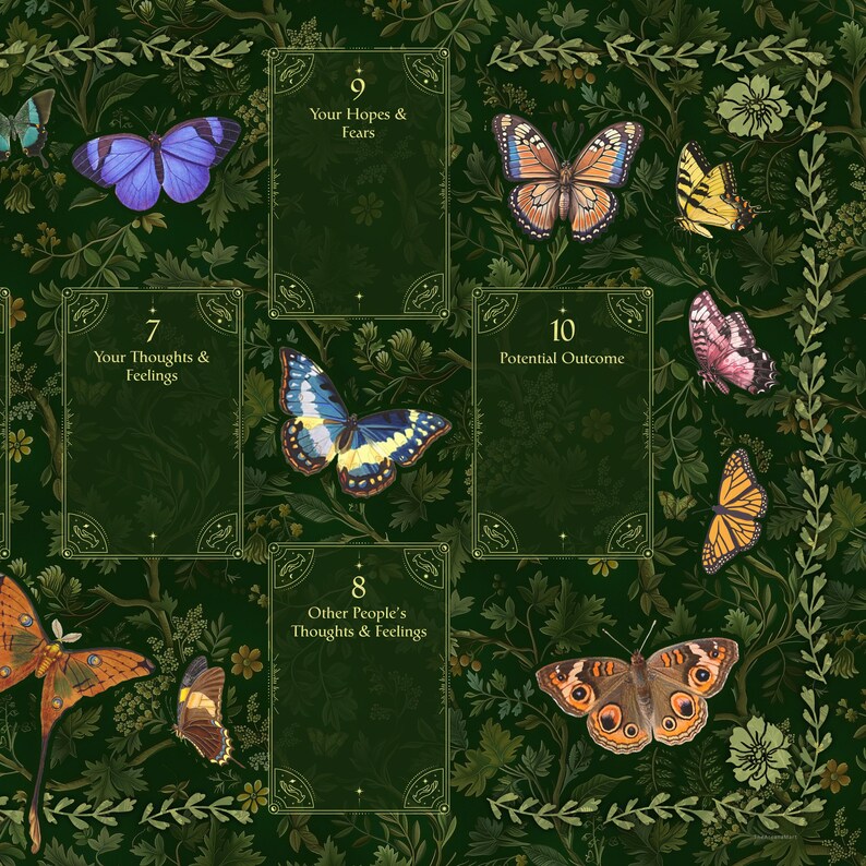 Knana Tarottuch Mit Schmetterlingsmuster – 60x60 Cm Altartuch Aus Samt Für Tarotkarten, Hexerei & Meditation