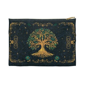 Tree of Life Tarot Bag: Zippered Protective Tarot Deck Pouch image 4