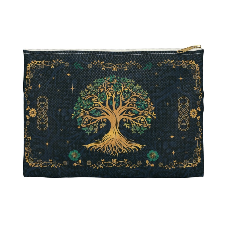 Tree of Life Tarot Bag: Zippered Protective Tarot Deck Pouch image 4